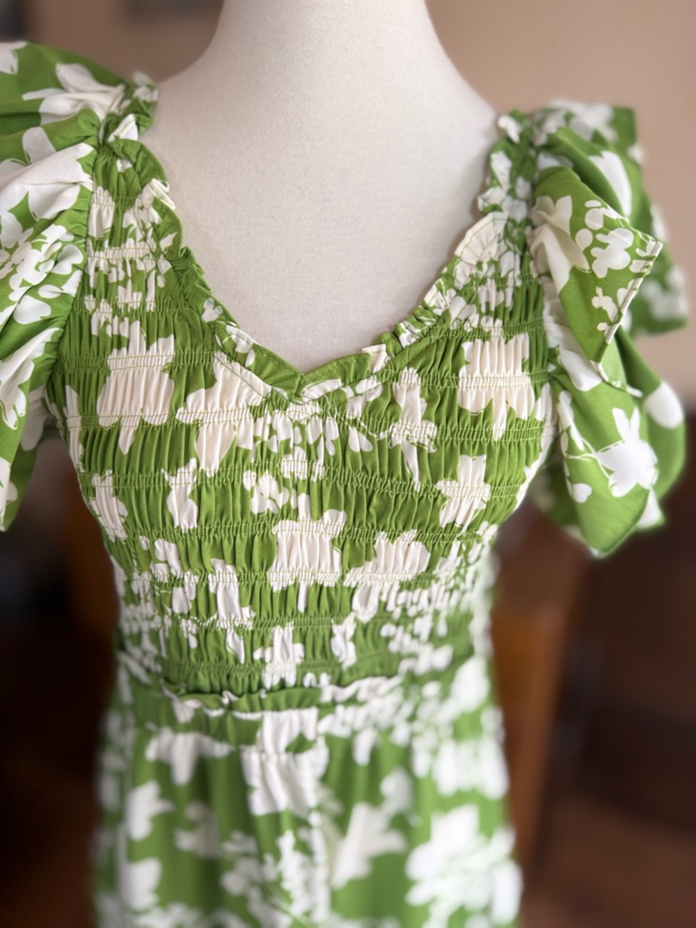 NWT Umgee Olive Floral Midi Dress - Picture 4 of 9